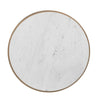 Tisa 34" Round Coffee Table | Banswara Marble Top | Organic Fluted Drum Base | Natural Brown By The Urban Port