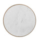 Tisa 34" Round Coffee Table | Banswara Marble Top | Organic Fluted Drum Base | Natural Brown By The Urban Port