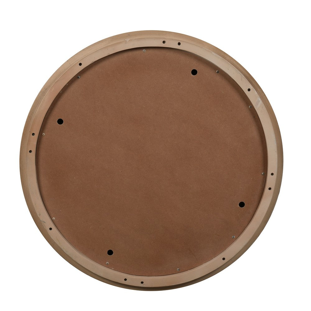 Tisa 34" Round Coffee Table | Banswara Marble Top | Organic Fluted Drum Base | Natural Brown By The Urban Port
