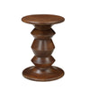 Jie Side End Table | Sculpted Pedestal Base | Walnut Brown Mango Wood | 18.5" By The Urban Port