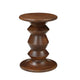 Jie Side End Table | Sculpted Pedestal Base | Walnut Brown Mango Wood | 18.5" By The Urban Port