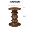 Jie Side End Table | Sculpted Pedestal Base | Walnut Brown Mango Wood | 18.5" By The Urban Port