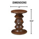 Jie Side End Table | Sculpted Pedestal Base | Walnut Brown Mango Wood | 18.5" By The Urban Port