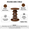 Jie Side End Table | Sculpted Pedestal Base | Walnut Brown Mango Wood | 18.5" By The Urban Port