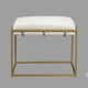 Syna 24" Modern Ottoman Bench | Glam Gold Metal Frame | Off White Boucle Upholstered Seat By The Urban Port