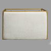 Syna 24" Modern Ottoman Bench | Glam Gold Metal Frame | Off White Boucle Upholstered Seat By The Urban Port