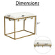 Syna 24" Modern Ottoman Bench | Glam Gold Metal Frame | Off White Boucle Upholstered Seat By The Urban Port