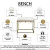 Syna 24" Modern Ottoman Bench | Glam Gold Metal Frame | Off White Boucle Upholstered Seat By The Urban Port