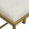Syna 24" Modern Ottoman Bench | Glam Gold Metal Frame | Off White Boucle Upholstered Seat By The Urban Port