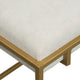 Syna 24" Modern Ottoman Bench | Glam Gold Metal Frame | Off White Boucle Upholstered Seat By The Urban Port