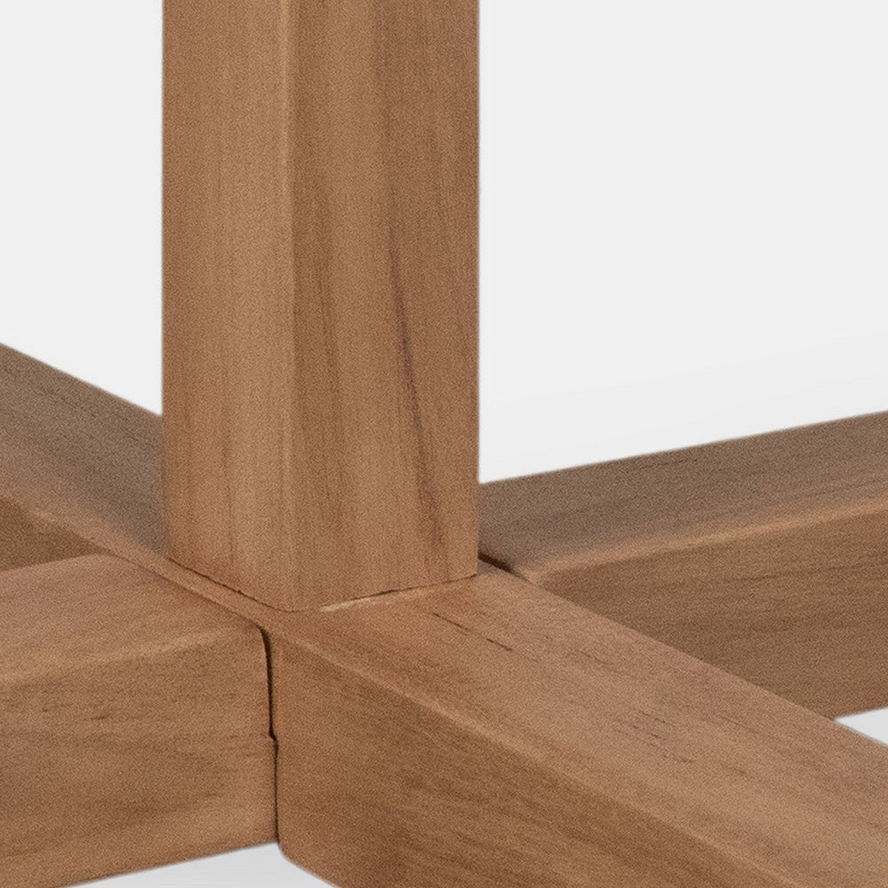 Hiya Freestanding Hat, Coat Rack | 8 Branch Hooks | Natural Brown Teakwood | 72" By The Urban Port