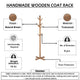 Hiya Freestanding Hat, Coat Rack | 8 Branch Hooks | Natural Brown Teakwood | 72" By The Urban Port