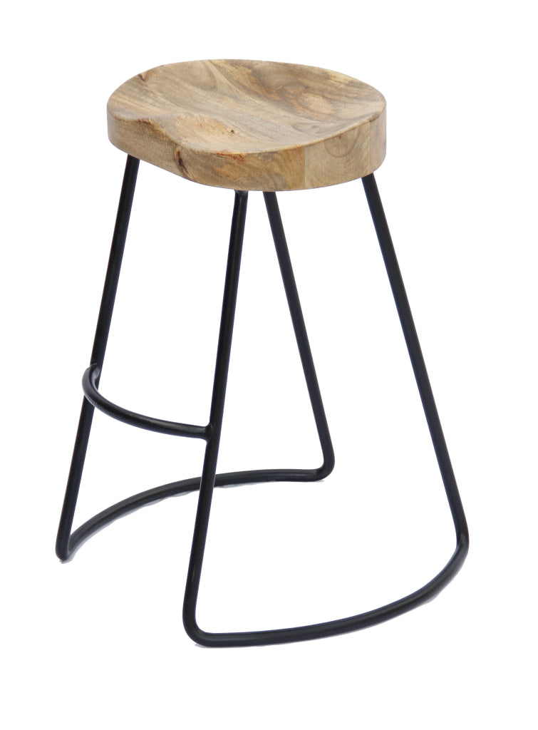 30’’ Saddle Seat Bar Stool with Metal Legs Brown and Black By The Urban Port UPT-37900