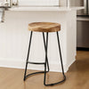 30’’ Saddle Seat Bar Stool with Metal Legs Brown and Black By The Urban Port UPT-37900