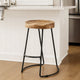 30’’ Saddle Seat Bar Stool with Metal Legs Brown and Black By The Urban Port UPT-37900