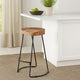 30" Saddle Seat Bar Stool with Metal Legs, Brown and Black By The Urban Port