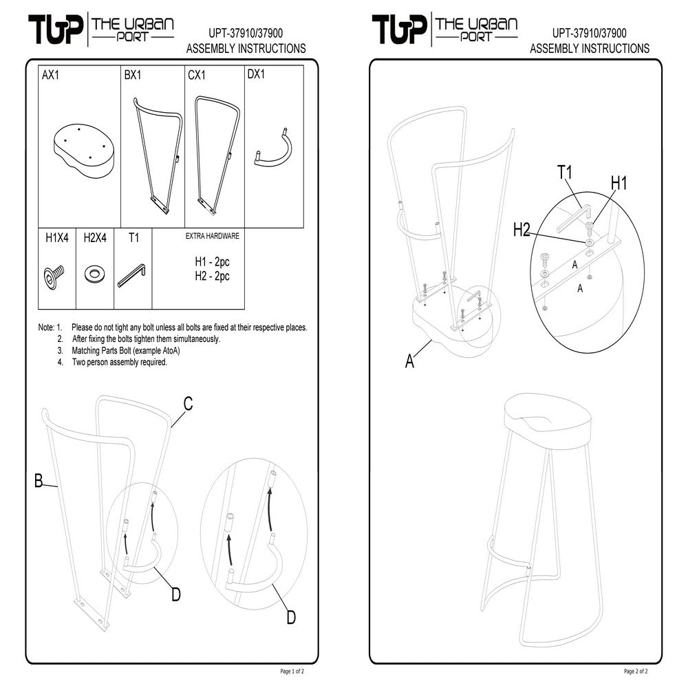 Ela 24 Inch Counter Height Stool, Mango Wood Saddle Seat, Iron Frame, Brown and BlackBy The Urban Port