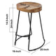 Ela 24 Inch Counter Height Stool, Mango Wood Saddle Seat, Iron Frame, Brown and BlackBy The Urban Port