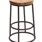 24 Inch Mango Wood Counter Height Barstool With Iron Base Brown And Black By The Urban Port UPT-636038472