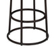 24 Inch Mango Wood Counter Height Barstool With Iron Base, Brown And Black By The Urban Port