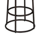 24 Inch Mango Wood Counter Height Barstool With Iron Base, Brown And Black By The Urban Port