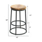 24 Inch Mango Wood Counter Height Barstool With Iron Base Brown And Black By The Urban Port UPT-636038472