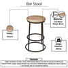 24 Inch Mango Wood Counter Height Barstool With Iron Base, Brown And Black By The Urban Port