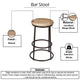 24 Inch Mango Wood Counter Height Barstool With Iron Base, Brown And Black By The Urban Port