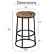 24 Inch Mango Wood Counter Height Barstool With Iron Base, Brown And Black By The Urban Port
