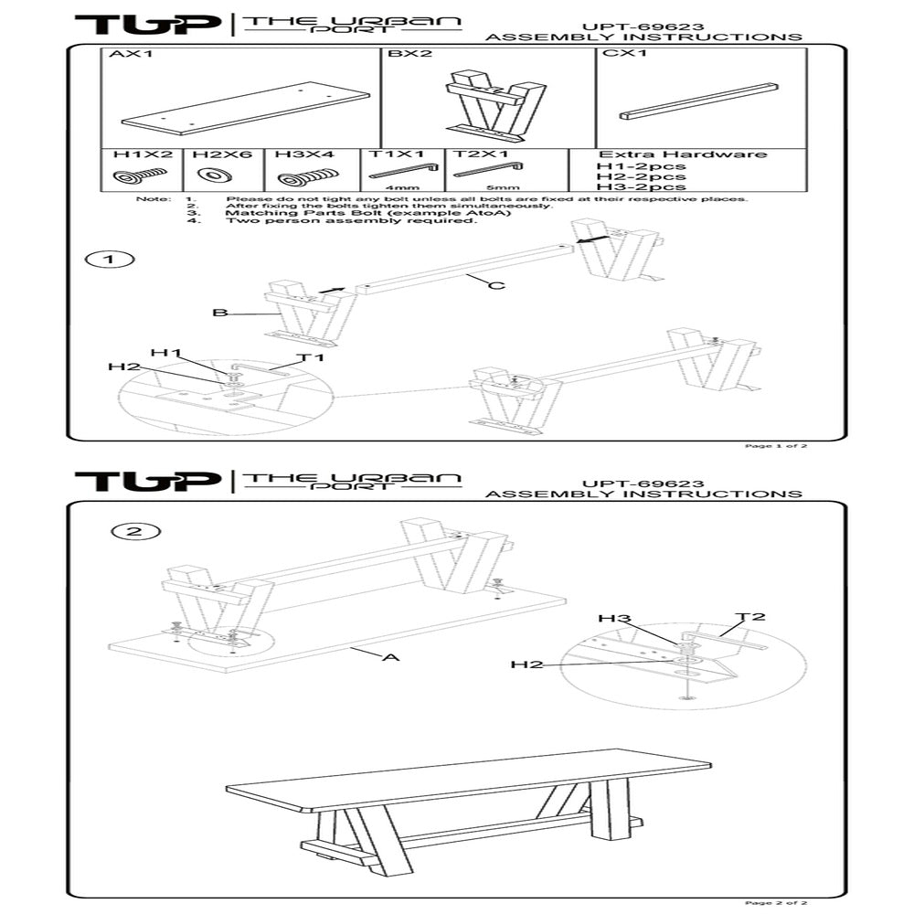 Wooden Garden Patio Bench With Retro Etching, Cappuccino Brown By The Urban Port