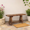 Wooden Garden Patio Bench With Retro Etching, Cappuccino Brown By The Urban Port