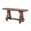 Wooden Garden Patio Bench With Retro Etching, Cappuccino Brown By The Urban Port