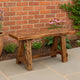 Wooden Garden Patio Bench With Retro Etching, Cappuccino Brown By The Urban Port