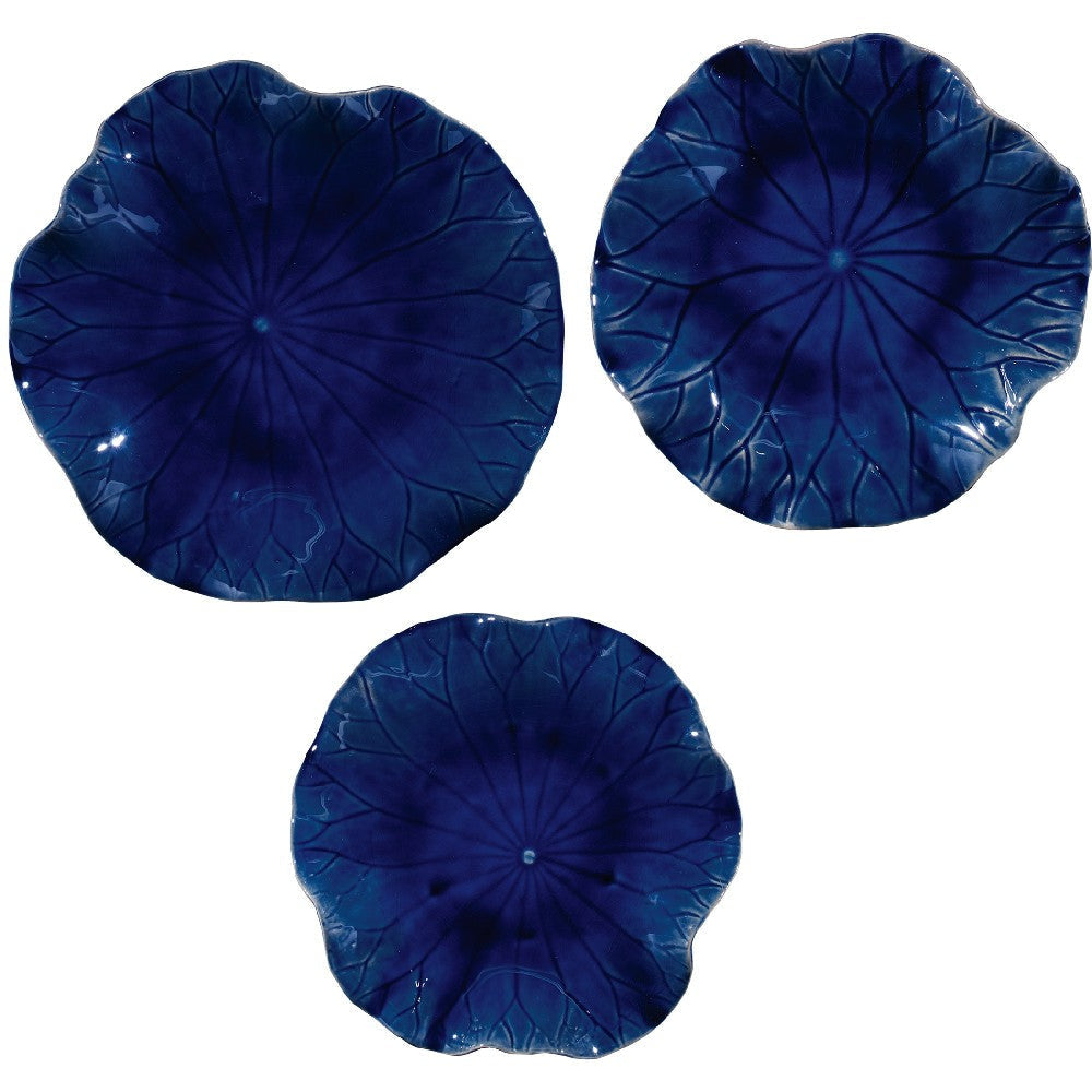 Uttermost Abella Blue Ceramic Wall Decor, S/3 (04253)