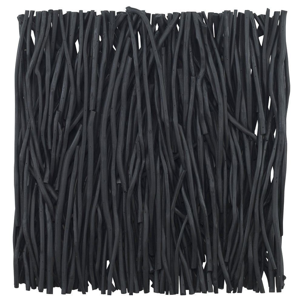 Uttermost Gathered Teak - Square Wall Decor-24 Inches Tall and 24 Inches Wide-Black Finish
