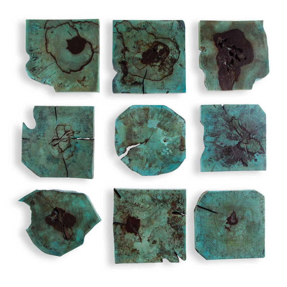Uttermost Bahati Wood Wall Décor In Blue Set/9