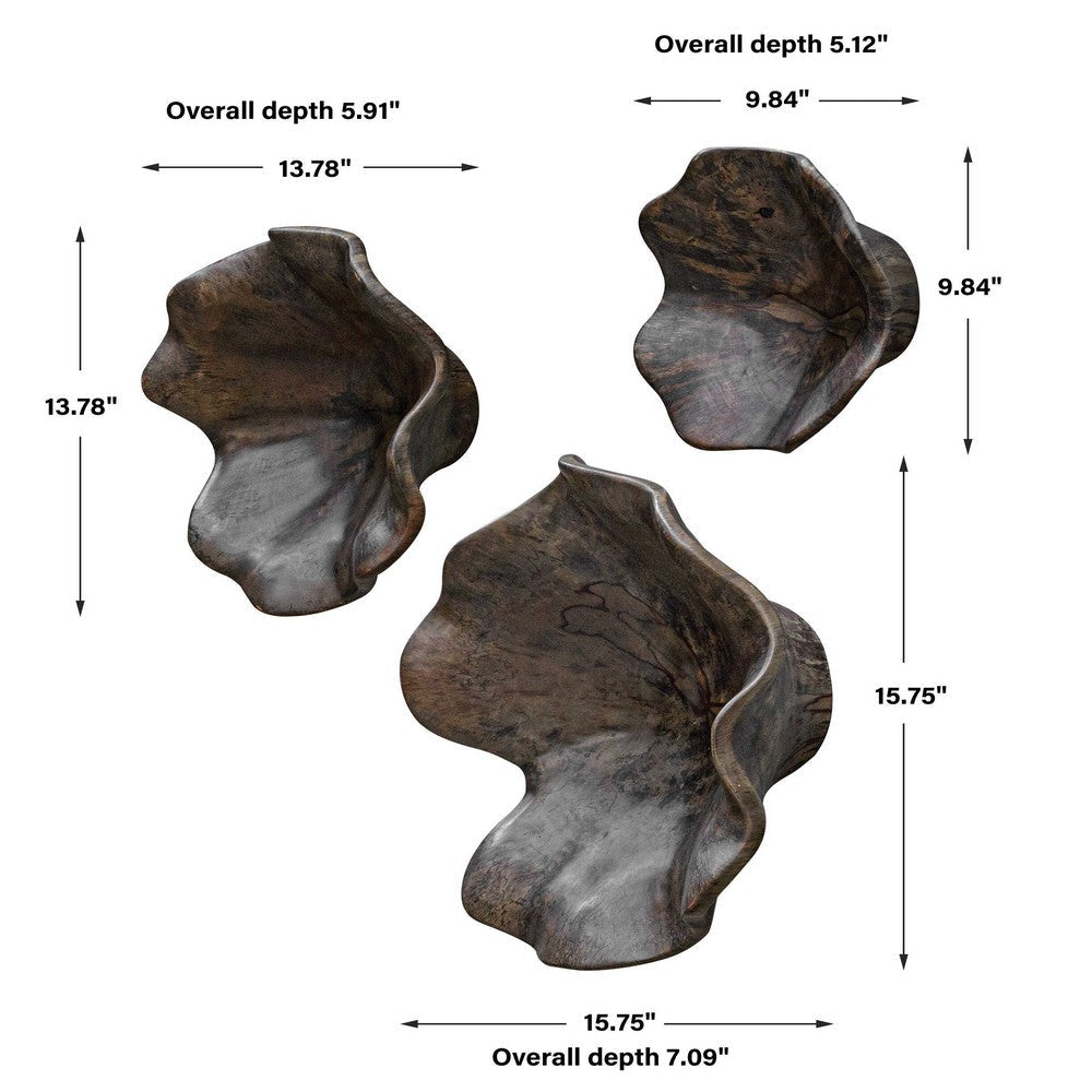 Uttermost Two Wood Wall Décor In Mocha Set/3