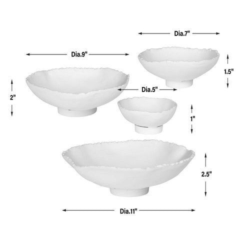 Uttermost Lucky Coins White Metal Wall Bowls Set/4