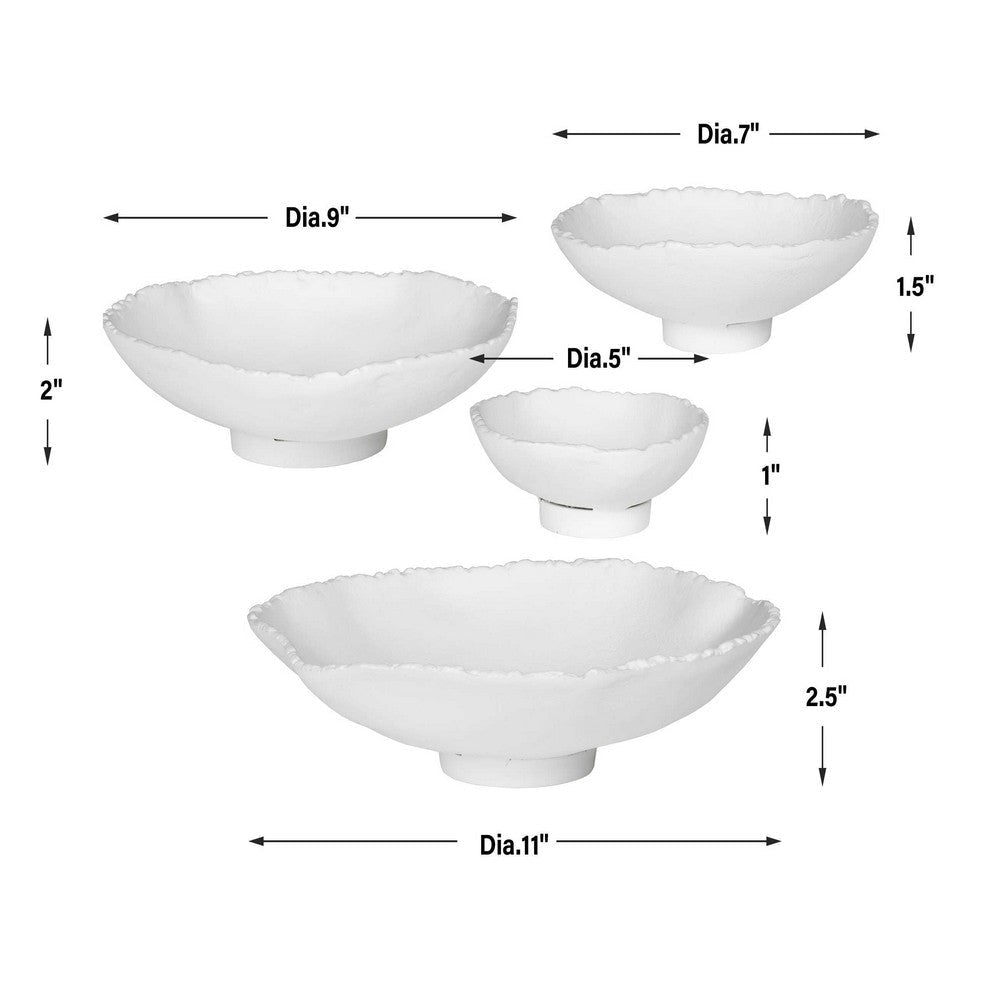 Uttermost Lucky Coins White Metal Wall Bowls Set/4