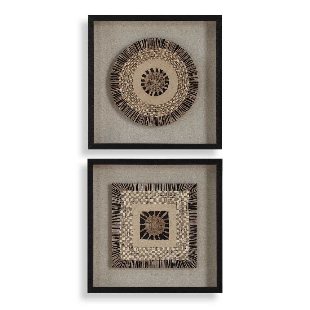 Uttermost Intertwine Knit Paper Shadow Box Set/2
