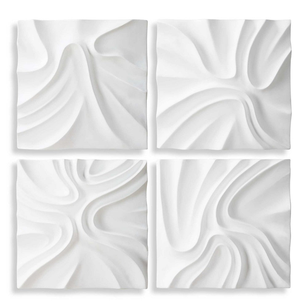 Uttermost Snowdrift Sculpted White Wall Decor Set/4 UT-04368