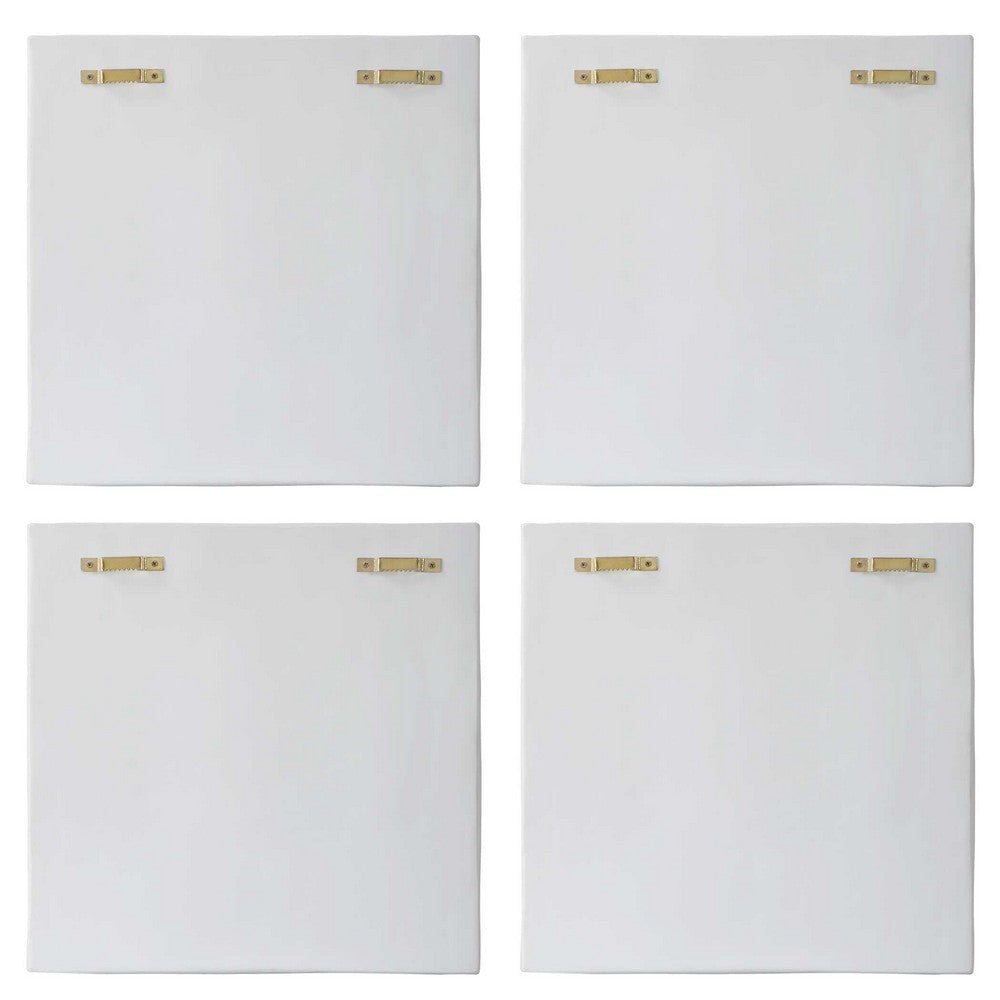 Uttermost Snowdrift Sculpted White Wall Decor Set/4 UT-04368