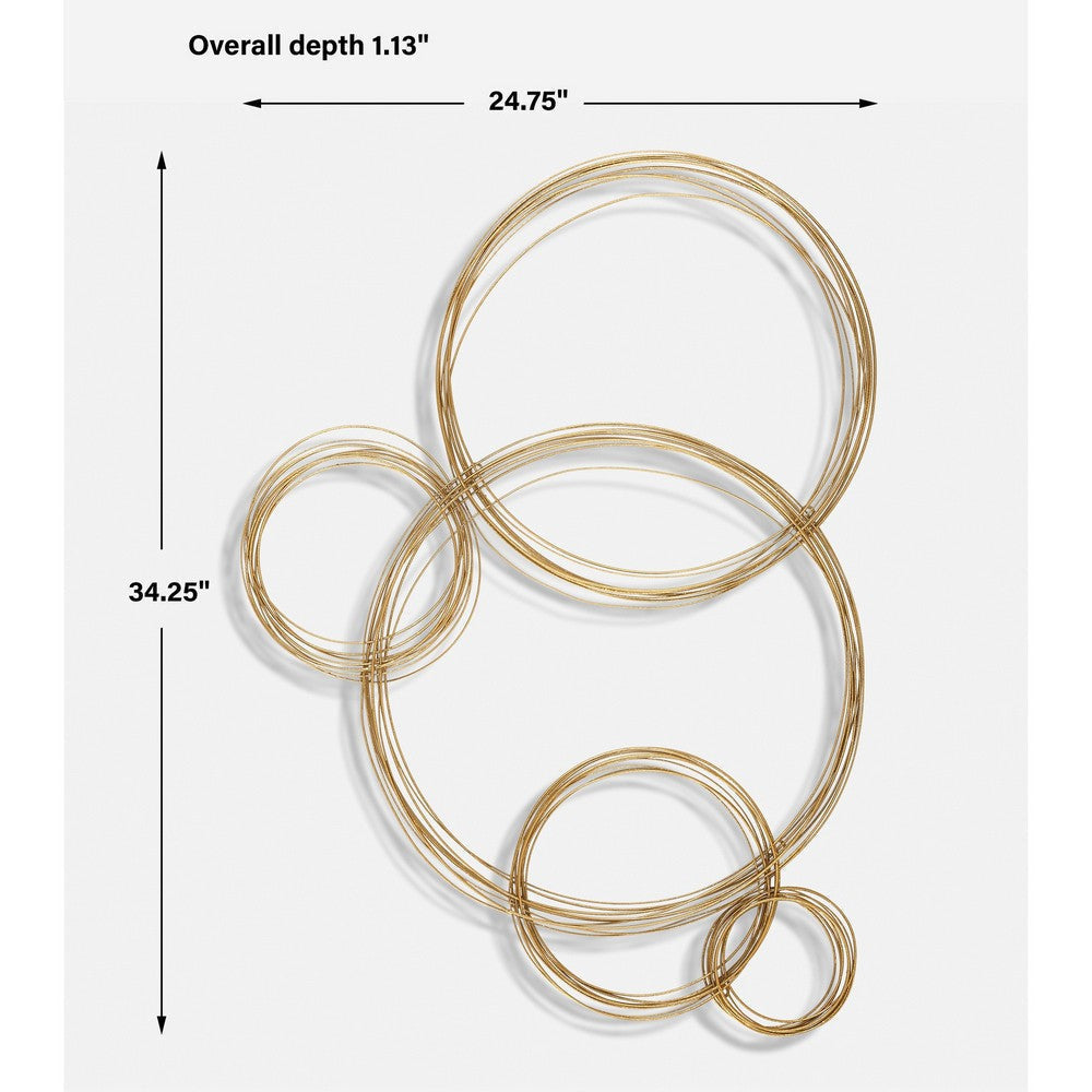 Golden Bubbles Metal Wall Decor-34.25 Inches Tall and 24.75 Inches Wide Uttermost 04369 UT-04369