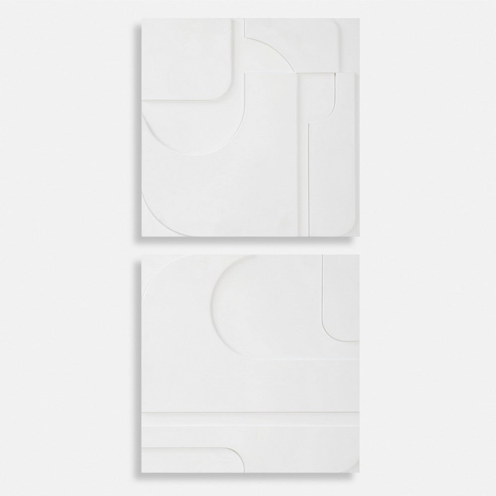 Contours Wood Wall Decor (Set of 2)-24 Inches Tall and 24 Inches Wide Uttermost 04373