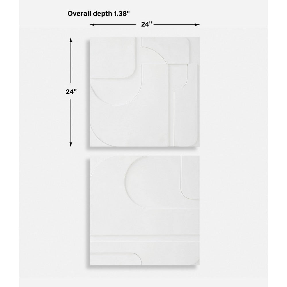 Contours Wood Wall Decor (Set of 2)-24 Inches Tall and 24 Inches Wide Uttermost 04373 UT-04373