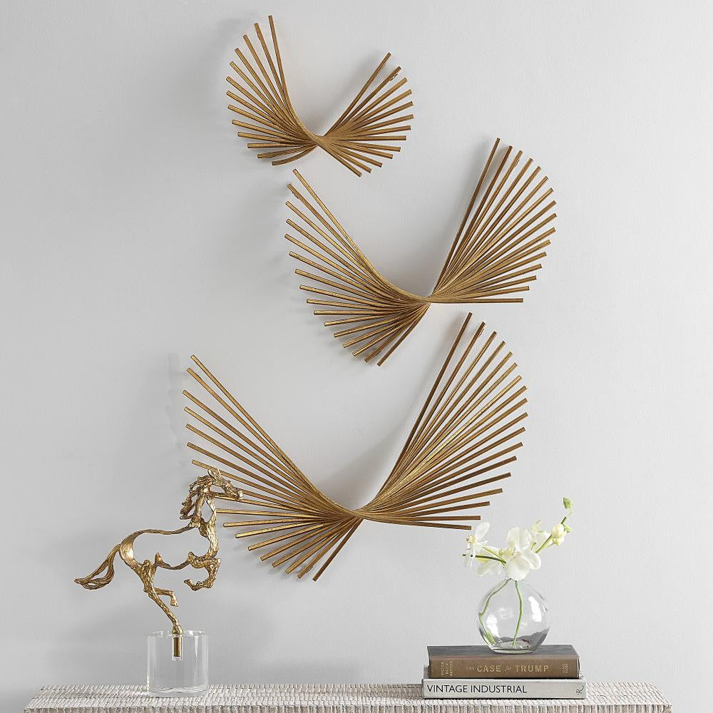 Coreograph Wall Decor (Set of 3)-16.38 Inches Tall and 24 Inches Wide Uttermost 04375