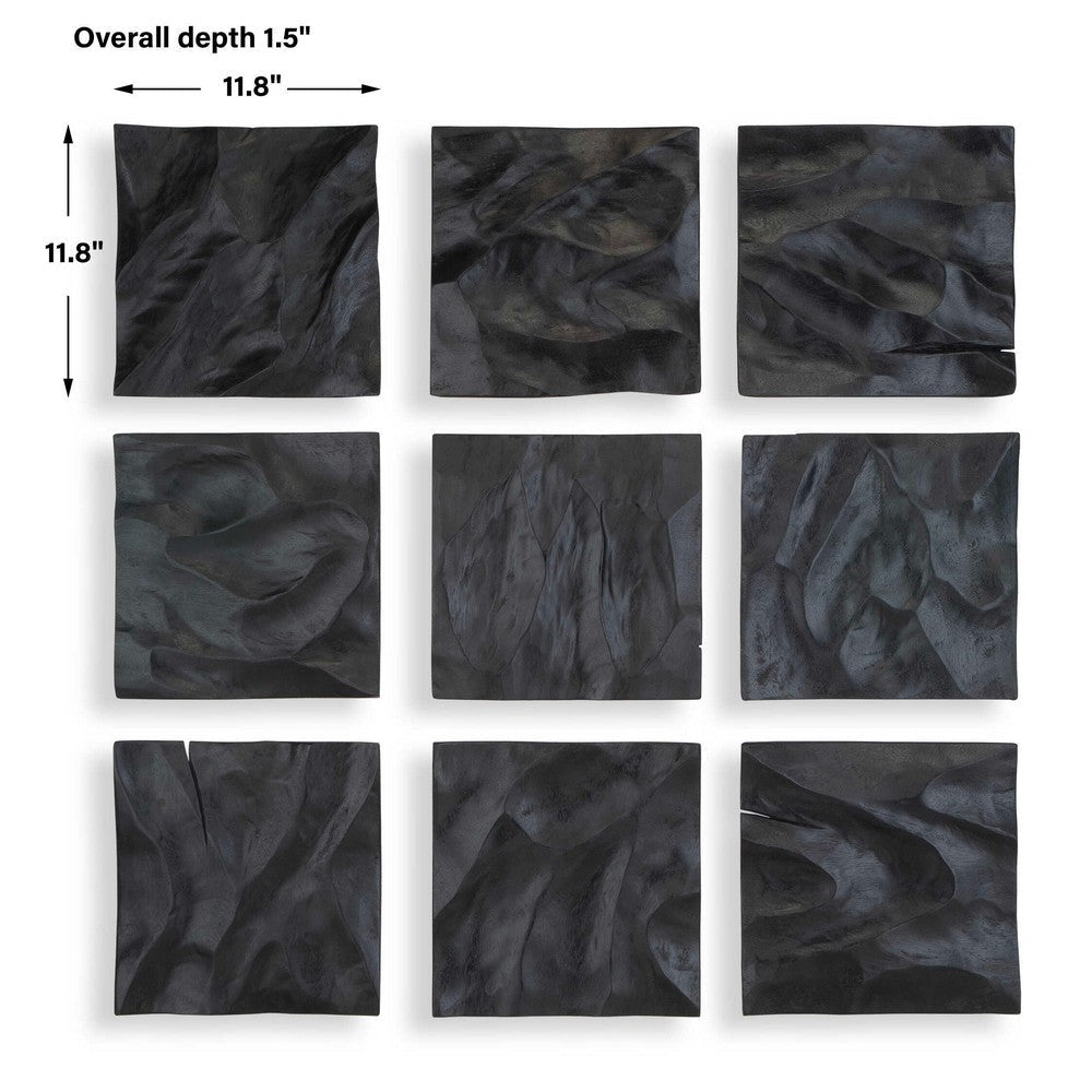 Uttermost Malosi Black Wood Wall Decor Set/9 UT-04377
