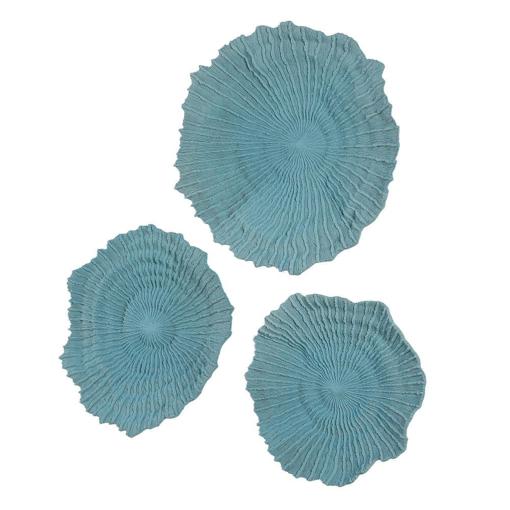 Uttermost 04378 Ocean Gems 22’’ Tall Polyresin Abstract Sculpture - Set of 3 - Blue UT-04378