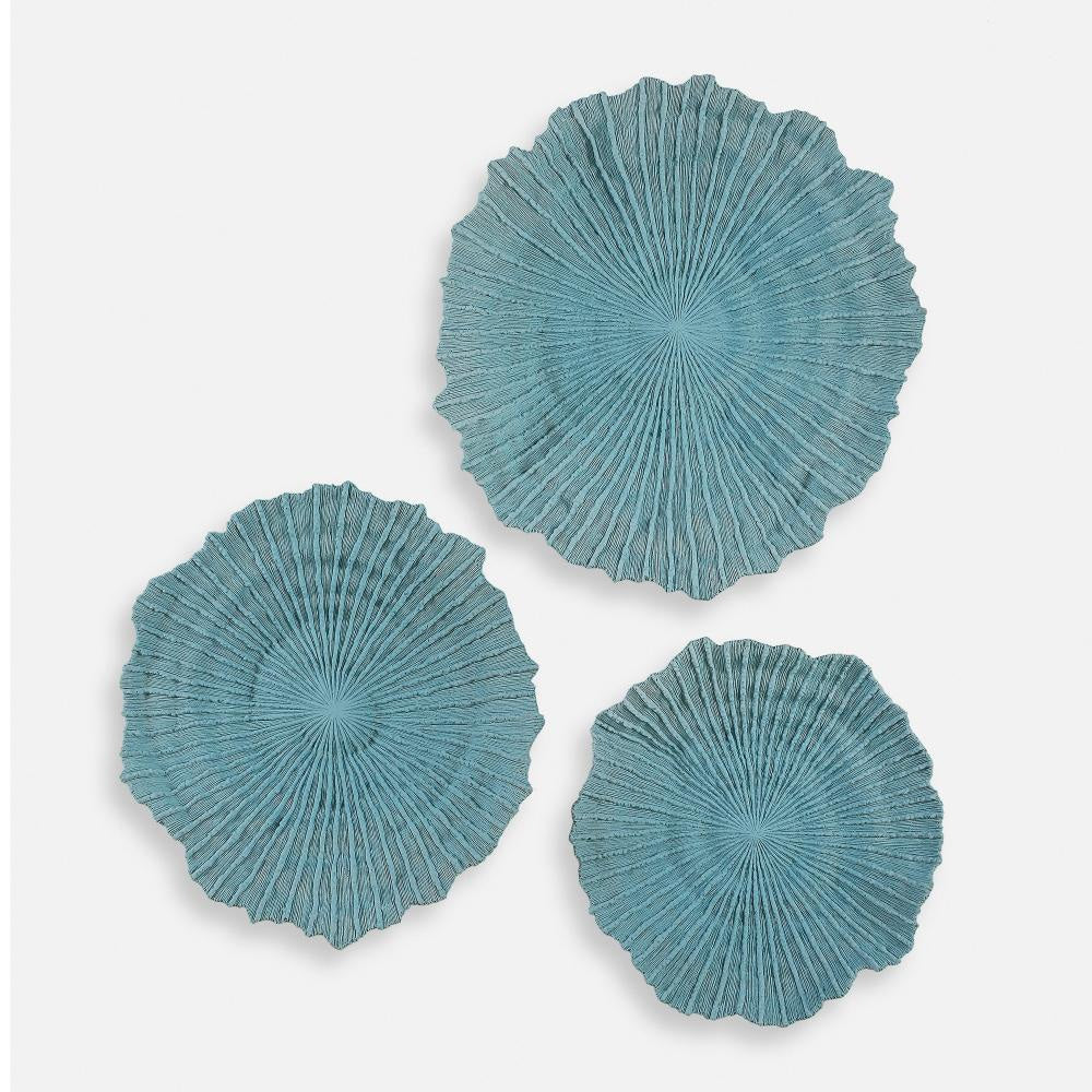 Uttermost 04378 Ocean Gems 22’’ Tall Polyresin Abstract Sculpture - Set of 3 - Blue UT-04378