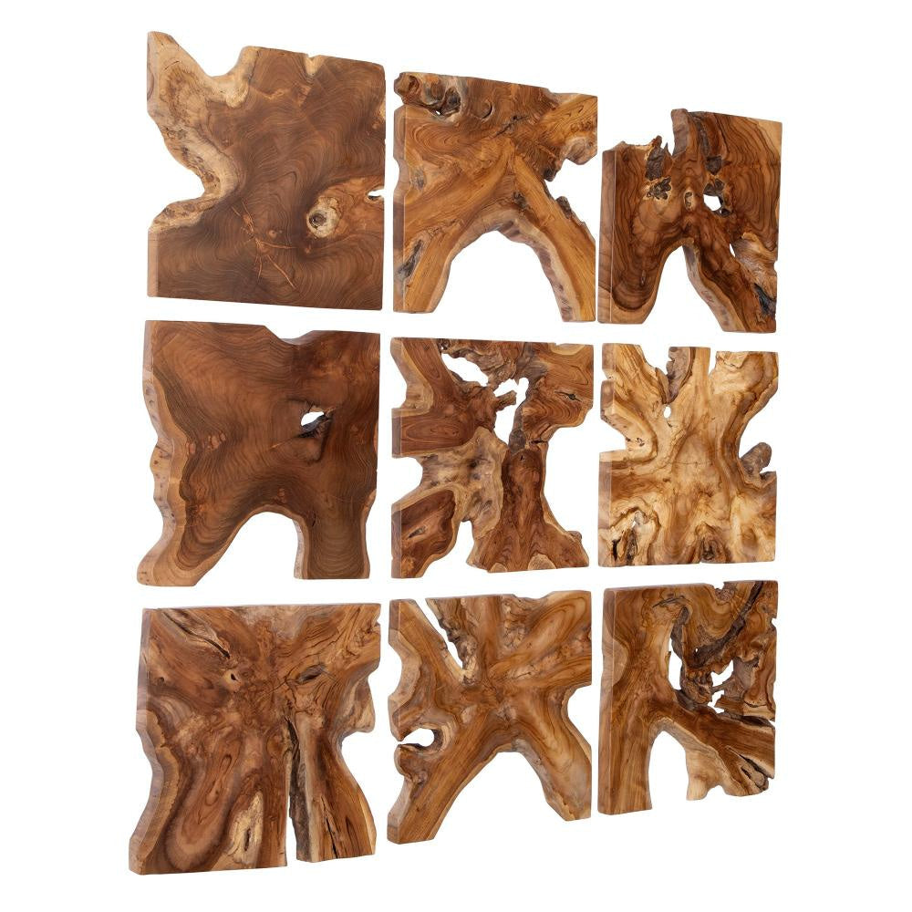Uttermost 04379 Talia 16’’ x 16’’ Frameless Decorative Panels - Set of 9 - Brown UT-04379